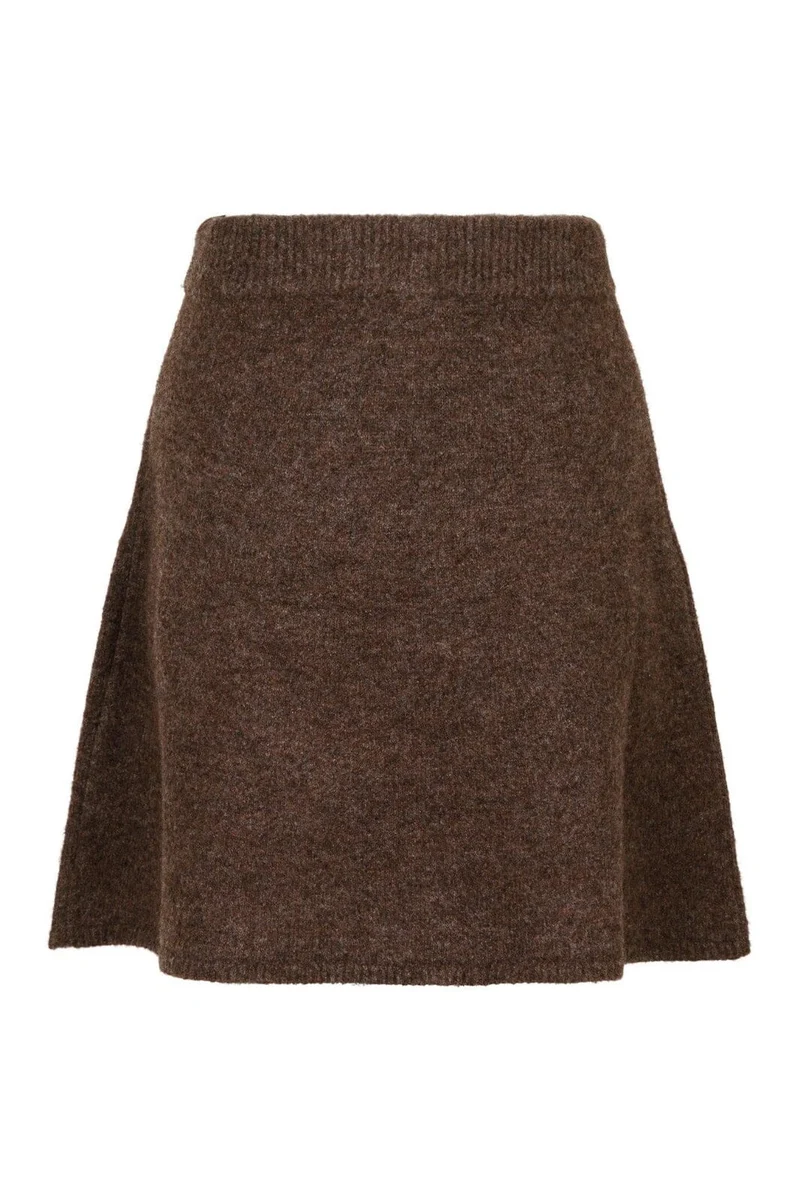 Neo Noir - Gisa Knit Skirt - Brown Melange