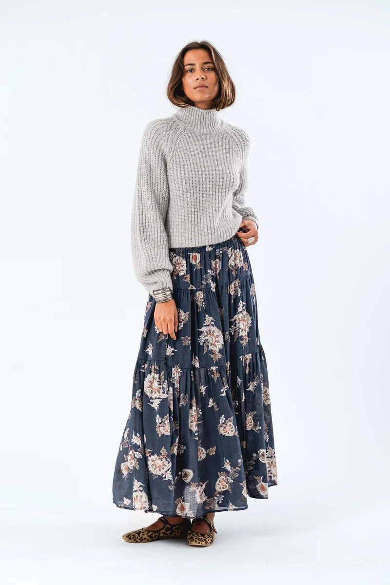Lollys Laundry - Sunsetll Maxi Skirt - 23 Dark Blue