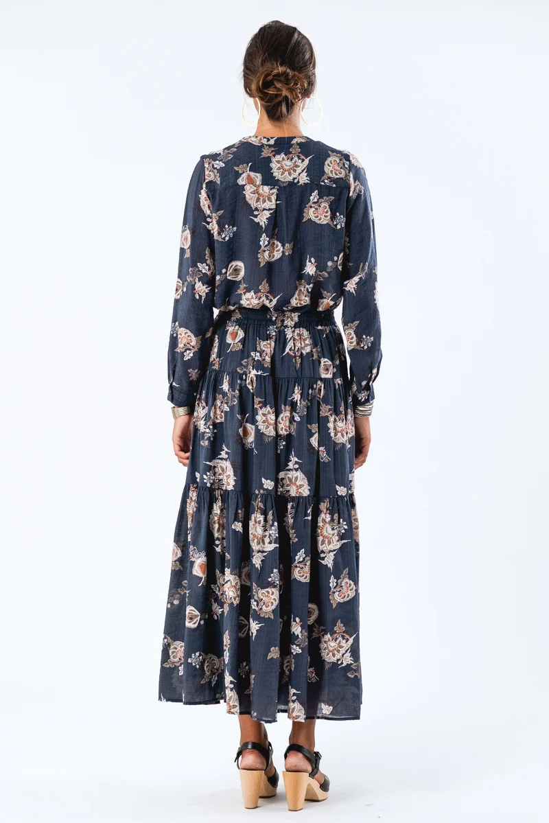 Lollys Laundry - Sunsetll Maxi Skirt - 23 Dark Blue