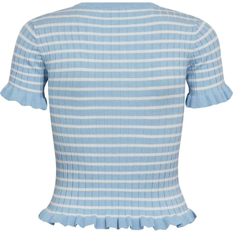A-View - Fabi Knit Top AV7079 - 100 - Light Blue/White Stripe