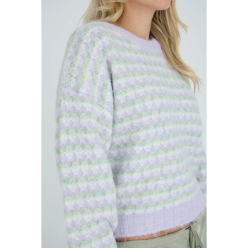 A-View - Sassi Knit Pullover AV7072 - 180 - Green/Purple
