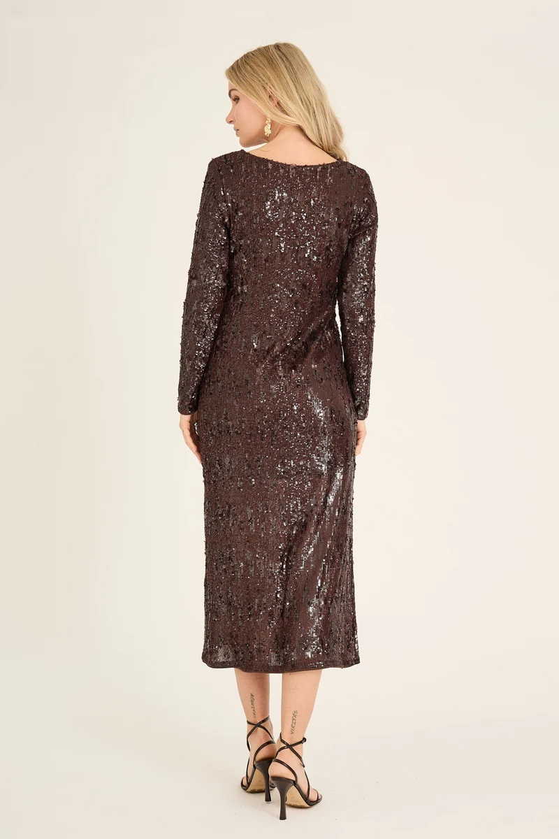 A-View - Valerie Dress AV7010 - 194 - Dark Brown