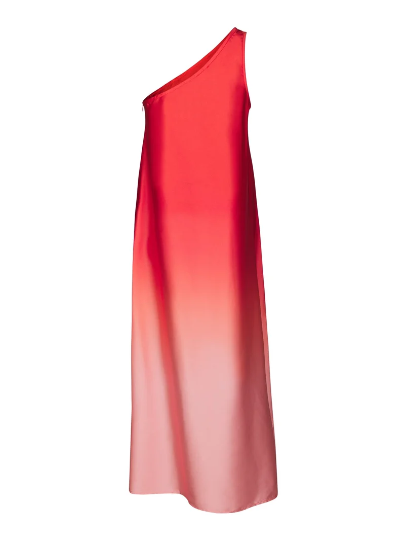 Valentin Studio - Ombre One Shoulder Dress 167605 - 160 - Red