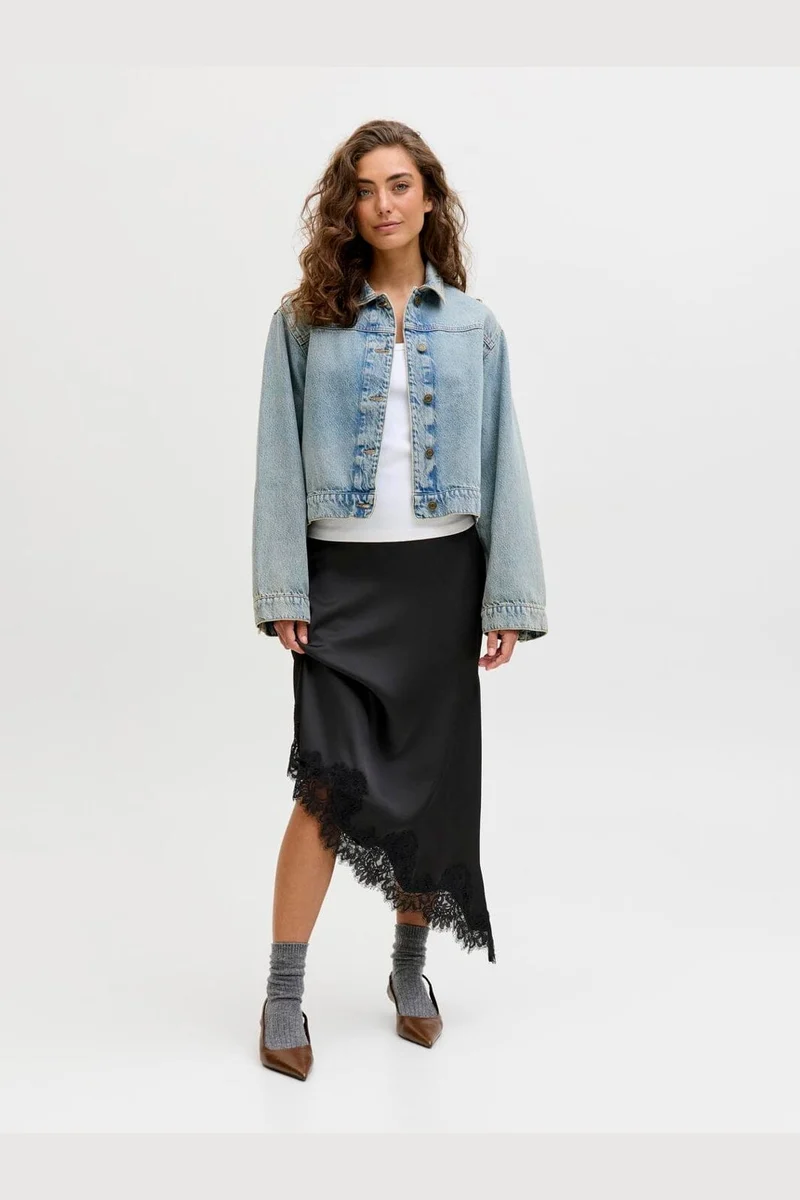 Jjxx - Jxvima Satin Asymmetric Skirt Ln - 5089448 Black