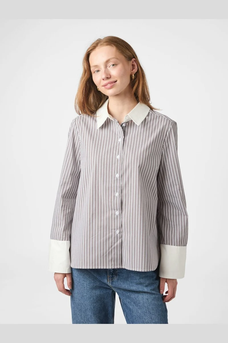 Neo Noir - Dranila Stripe Shirt 165982 - 210 - Brown