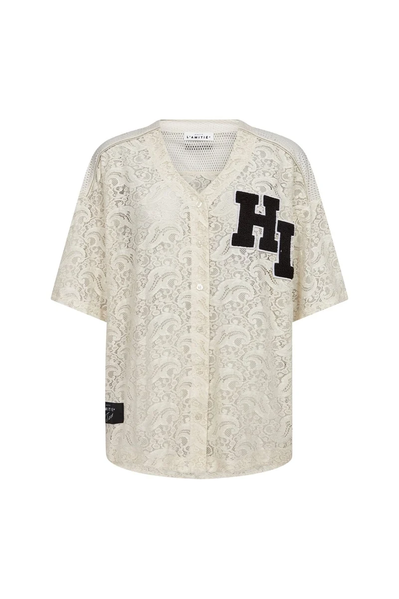 Haute L'Amitié - Court Lace Tee HL10466 - Pearl