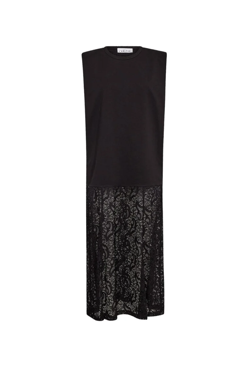 Haute L'Amitié - Summer Lace Tee Dress HL10535 - Black