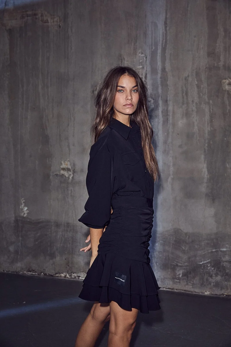 Haute L'Amitié - Satari Gather Shirt Dress HL10501 - Black