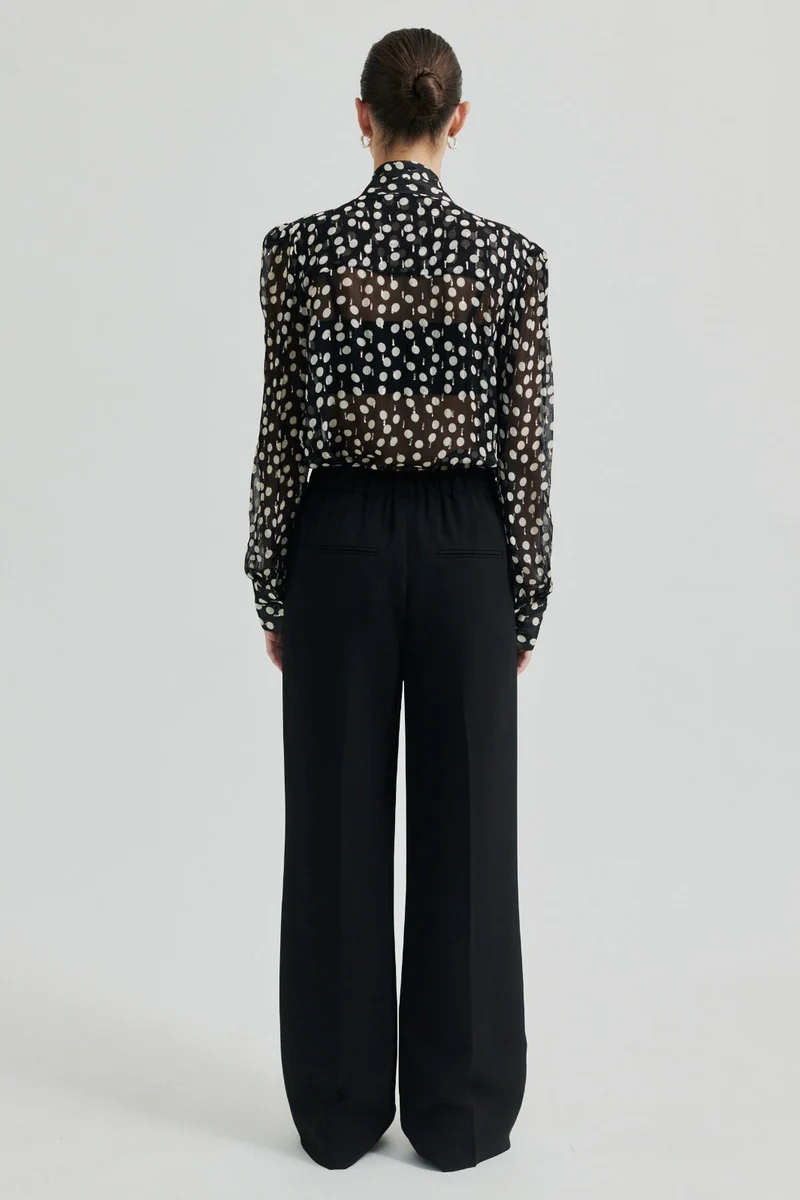 Second Female - Fique Straight Trousers 59024 - 8001 Black
