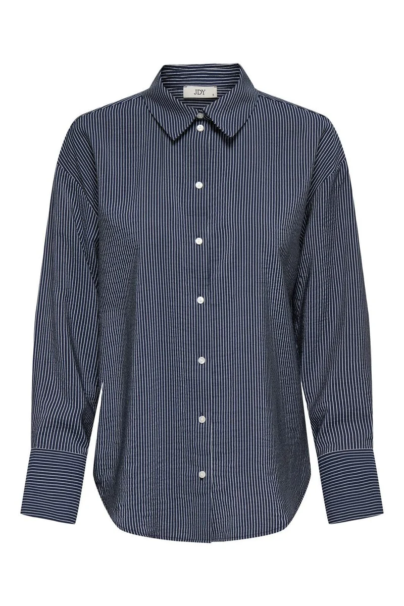 JDY - Jdybarlie Life L/S Shirt Dia - 4905941 Navy Blazer Cloud Dancer