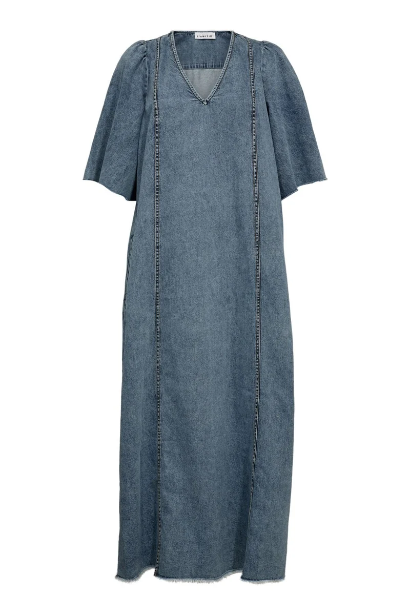 Haute L'Amitié - Denim Hem Dress HL10226 - Denim Blue