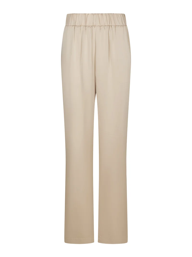 Valentin Studio - Comfy Solid Satin Pants 168094 - 720 - Champagne
