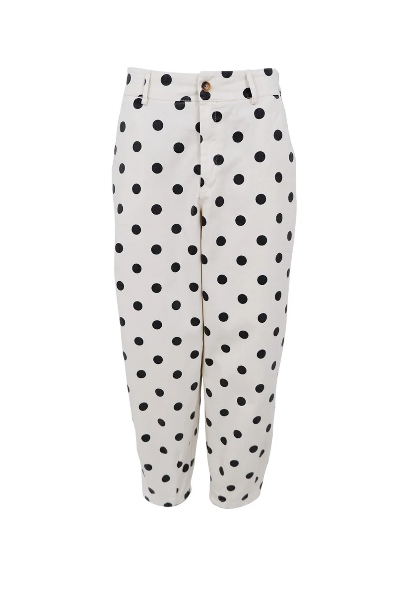 Black Colour - Bcellie Barrel Pant 41092 - White Dot