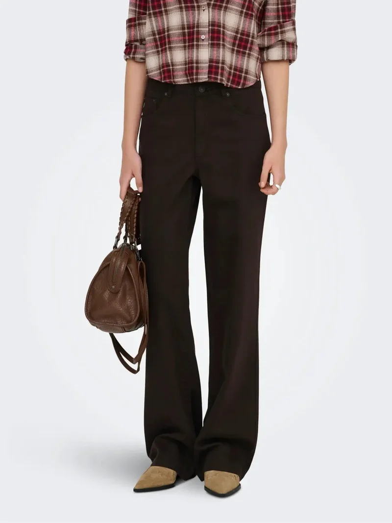Only - Onljuicy-Soft Wide Pant - 5003385 Black Coffee