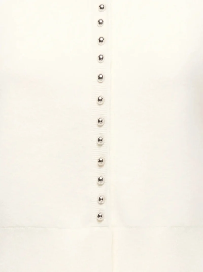 JDY - Jdyprime Life L/S O-Neck Button Card Knt - 5020623 Cloud Dancer