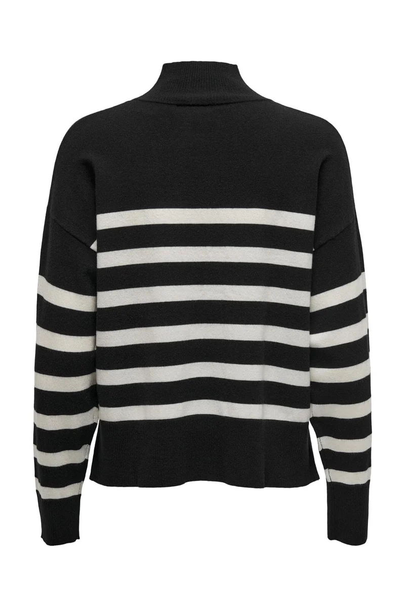 Only - Onlbari L/S Highneck Knt - 4117569 Black Cloud Dancer