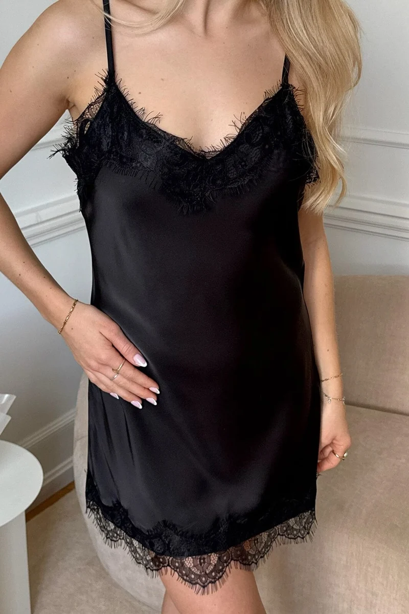 BYIC - Junoic Dress A25116 - Black Satin