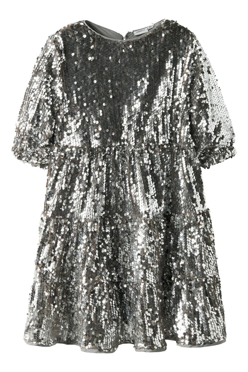 Name It - Nkfriscing 3/4 Sl Dress - 4874447 Silver