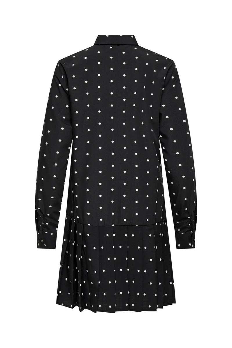 Only - Onlmargon L/S Shirt Tie Dress - 4979728 Black Dots