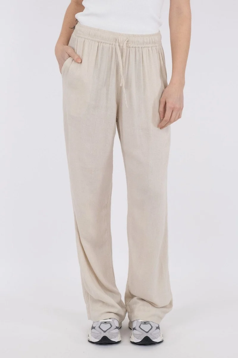 Neo Noir - Sonar Drapy Linen Pants - Natural
