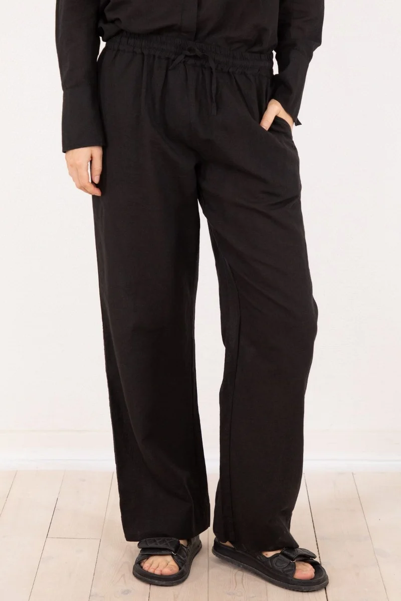 Neo Noir - Sonar Linen Pants - Black