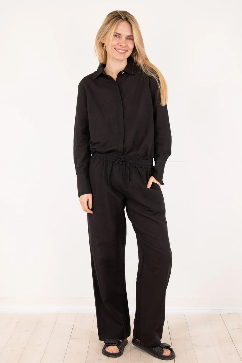 Neo Noir - Sonar Linen Pants - Black