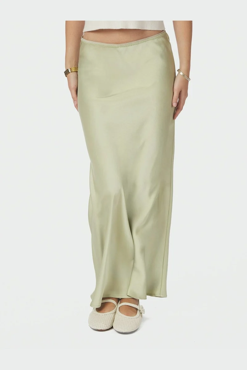 Neo Noir - Vicky Heavy Sateen Skirt 159588 - 431 - Mint Green