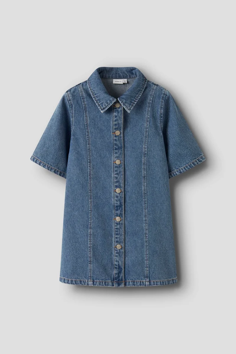 Name It - Nkfgianna 2/4 Dress 2221-Iz D - 4930417 Medium Blue Denim