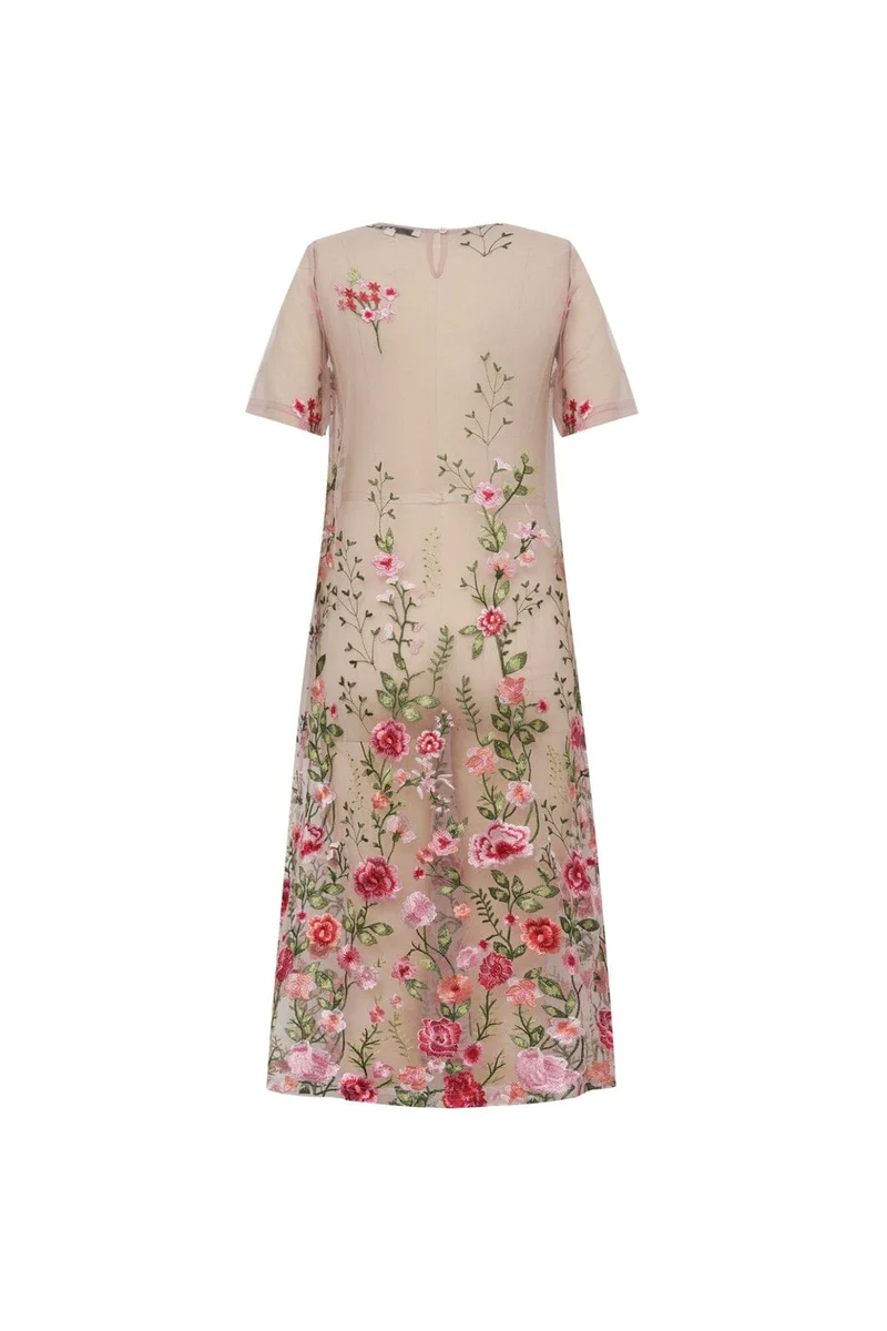 A-View - Fuschia Midi Dress AV7086 - 255 - Rose/Red