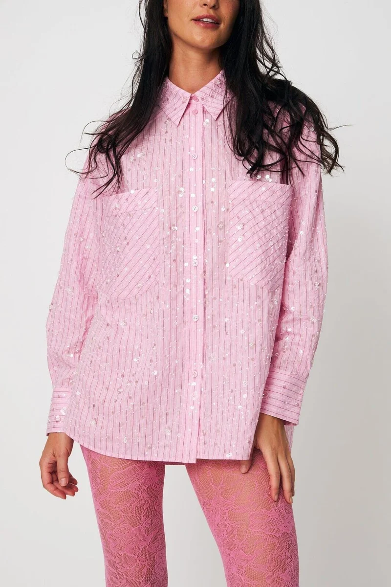 Cras - Ellie Shirt C606 - 8070 - 8070 Pink Multi Stripe
