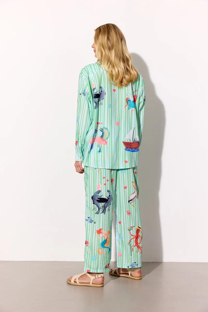 Hunkøn - Nessie Trousers 26050 - Green Ocean Art Print