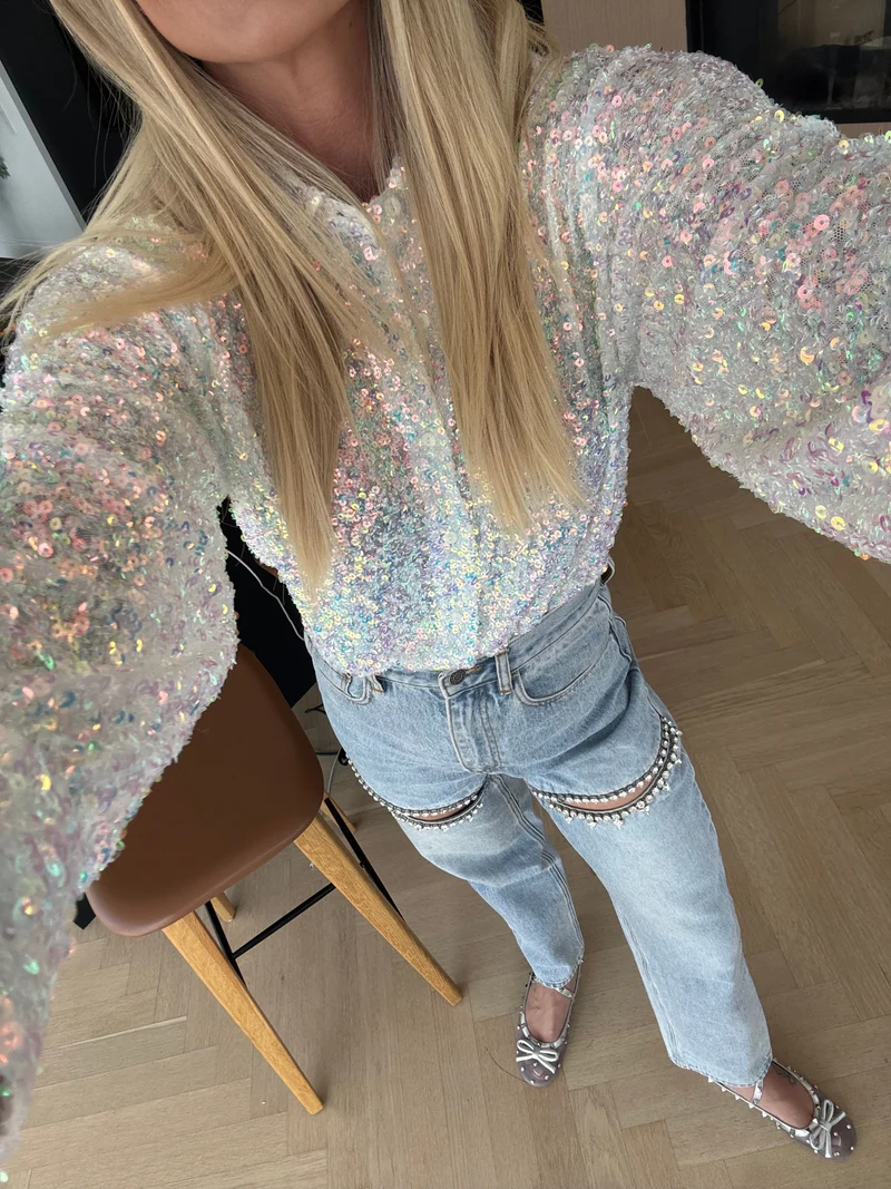 Valentin Studio - Classy Sequins Shirt - offwhite
