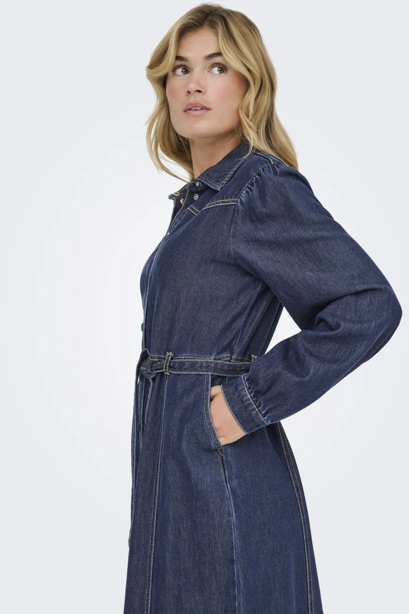 Only - Onljulie Ls Dress Qyt - 4802433 Dark Blue Denim