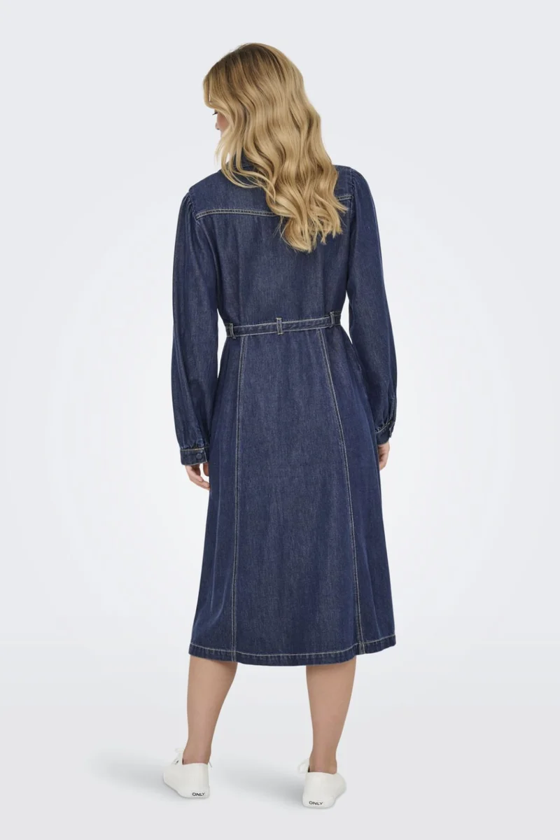 Only - Onljulie Ls Dress Qyt - 4802433 Dark Blue Denim