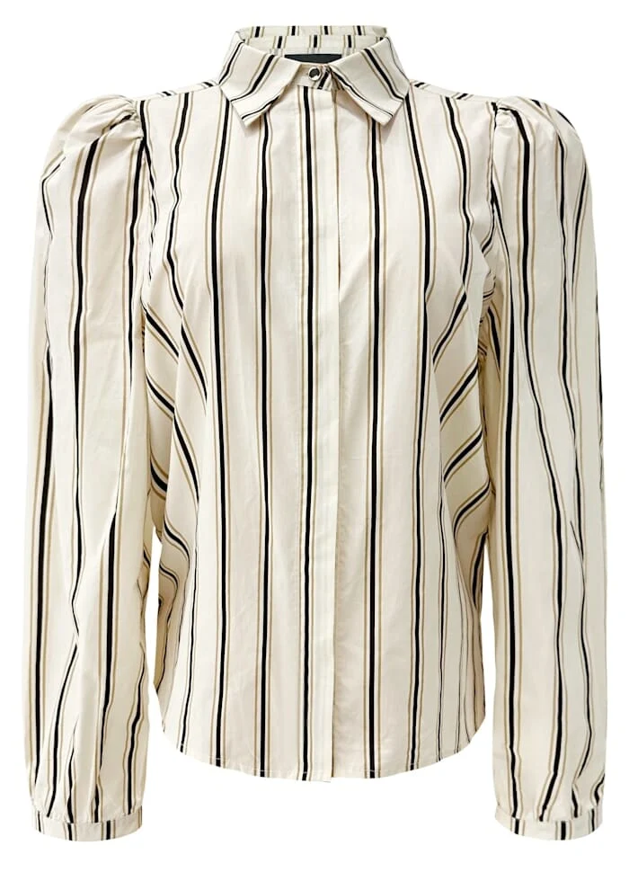 Liberte - Flora Ls Blouse 21598 - Ivory Black Stripe