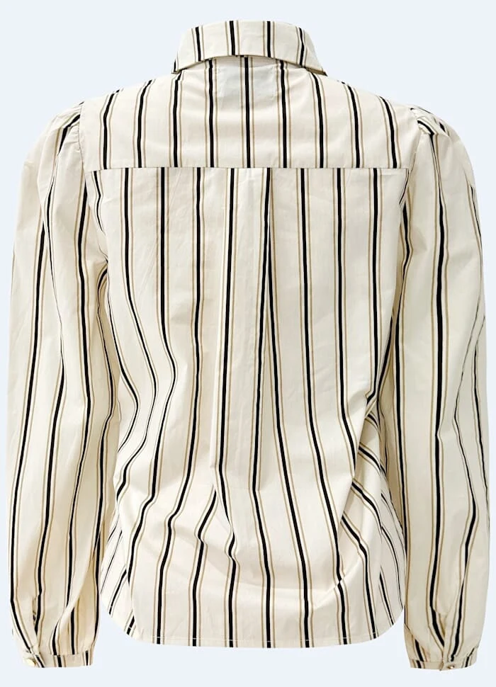 Liberte - Flora Ls Blouse 21598 - Ivory Black Stripe