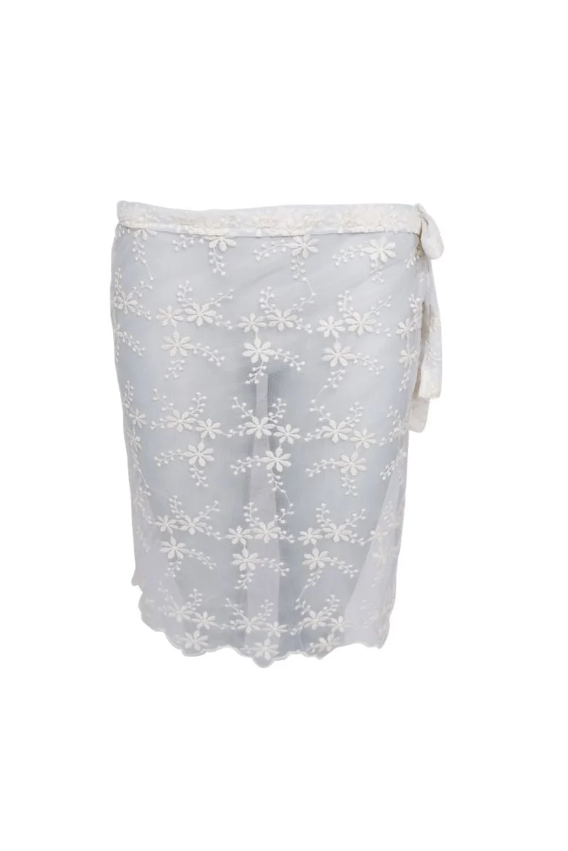 Black Colour - Bclurianna Lace Tie Skirt 3670 - Creme