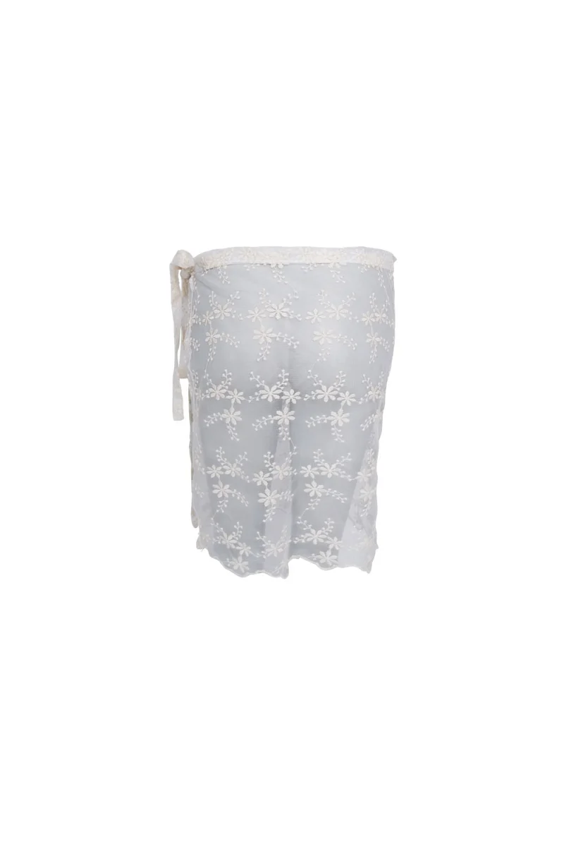 Black Colour - Bclurianna Lace Tie Skirt 3670 - Creme