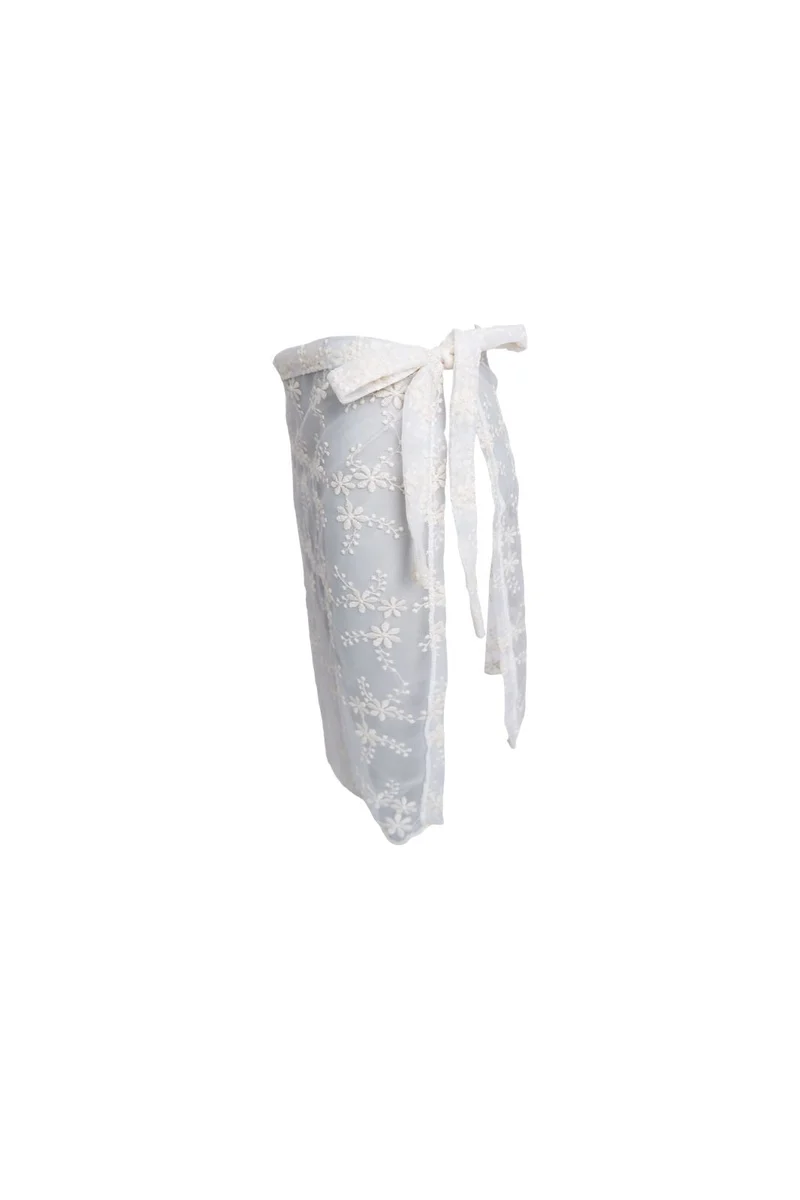 Black Colour - Bclurianna Lace Tie Skirt 3670 - Creme