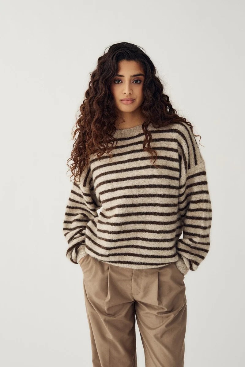 Noella - N-Mafalda Knit 16570001 - 1516 - Brown Sand Stripe