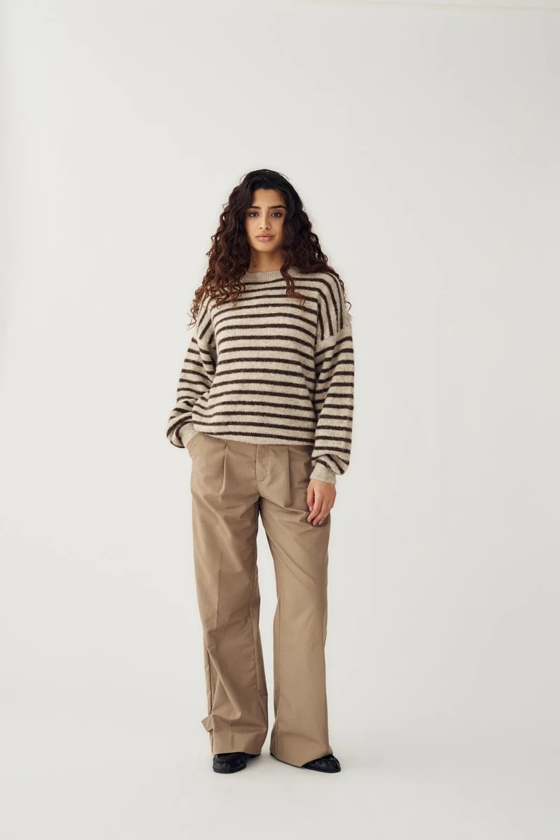 Noella - N-Mafalda Knit 16570001 - 1516 - Brown Sand Stripe