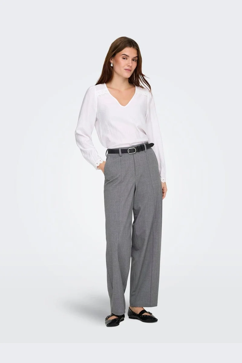 Only - Onlisadora Life Barrel Pant Tlr - 4945005 Medium Grey Melange