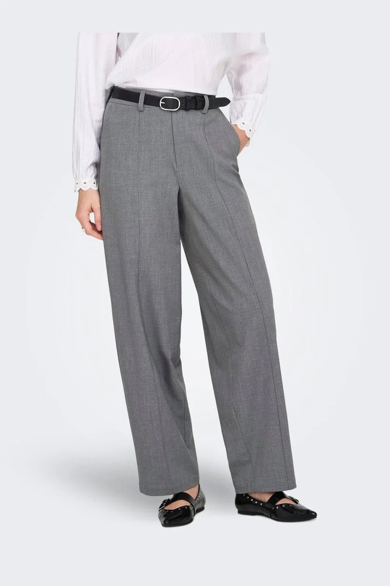 Only - Onlisadora Life Barrel Pant Tlr - 4945005 Medium Grey Melange