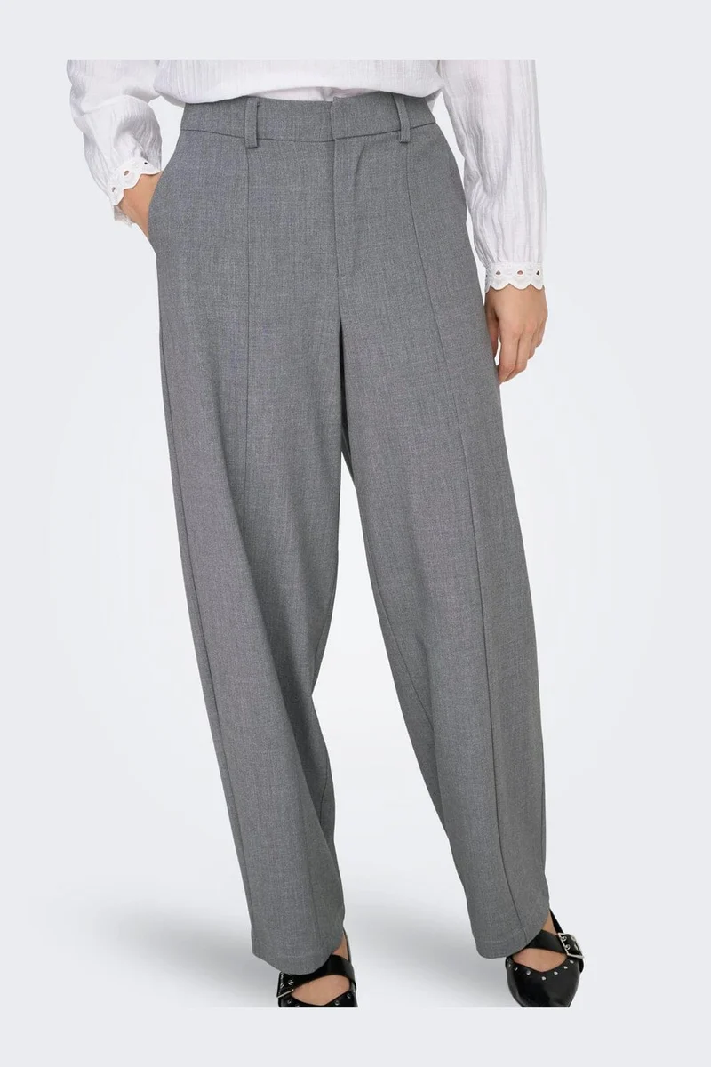Only - Onlisadora Life Barrel Pant Tlr - 4945005 Medium Grey Melange
