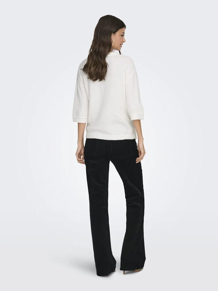 JDY - Jdysonja S/S O-Neck Pullover Knt - 4960456 Cloud Dancer Melange