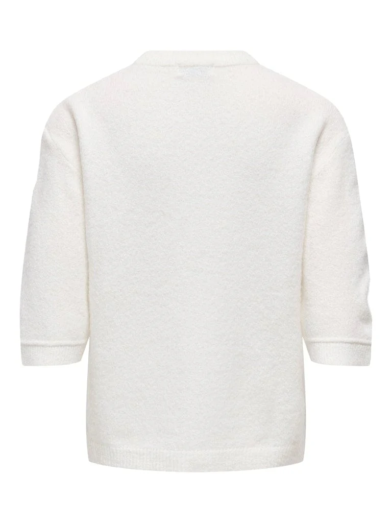 JDY - Jdysonja S/S O-Neck Pullover Knt - 4960456 Cloud Dancer Melange