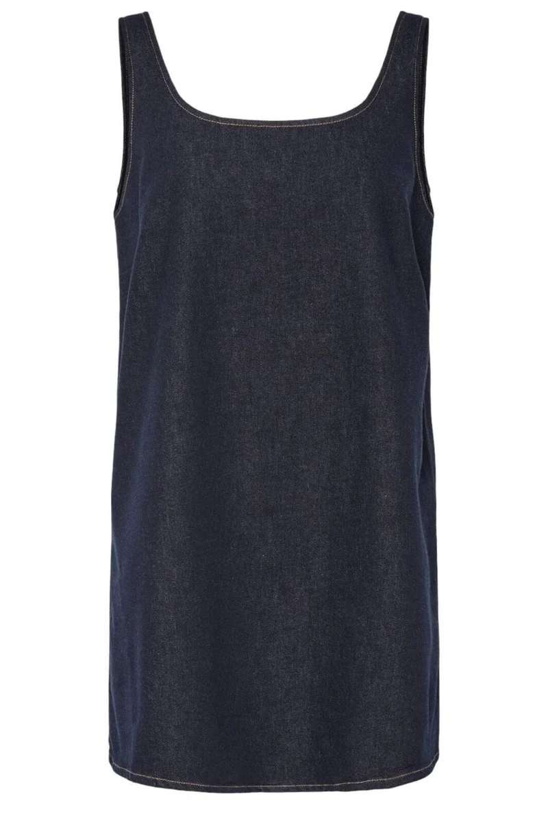 Pieces - Pcfranna Sl Denim Spencer Dress Fsy - 4863065 Dark Blue Denim