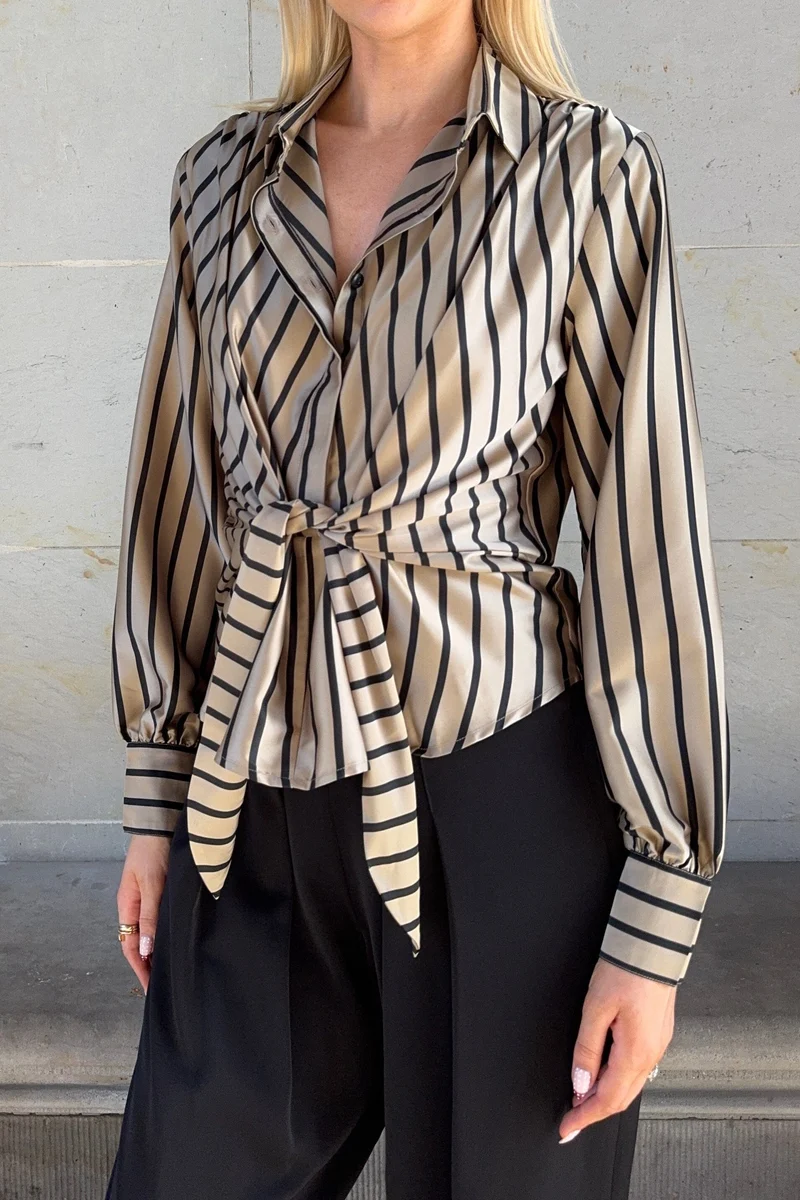 Karmamia - Lee Shirt 2245 - Tan Stripe