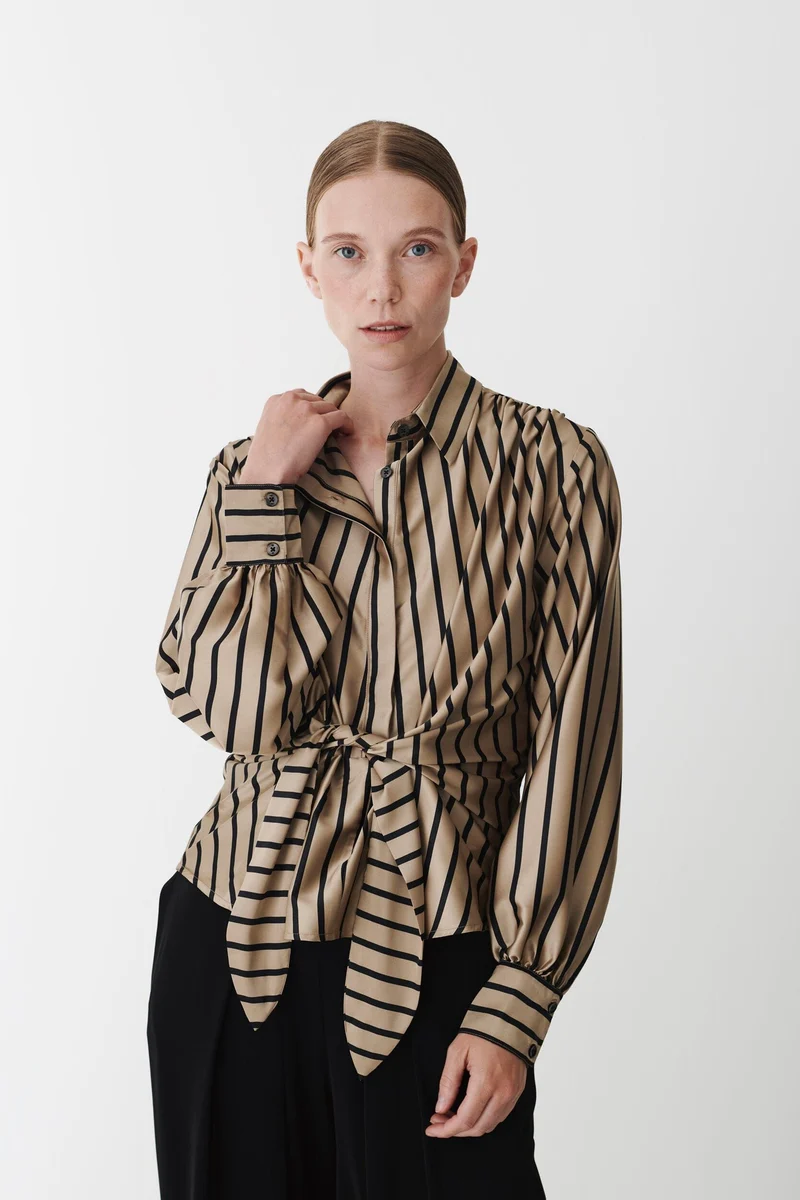 Karmamia - Lee Shirt 2245 - Tan Stripe