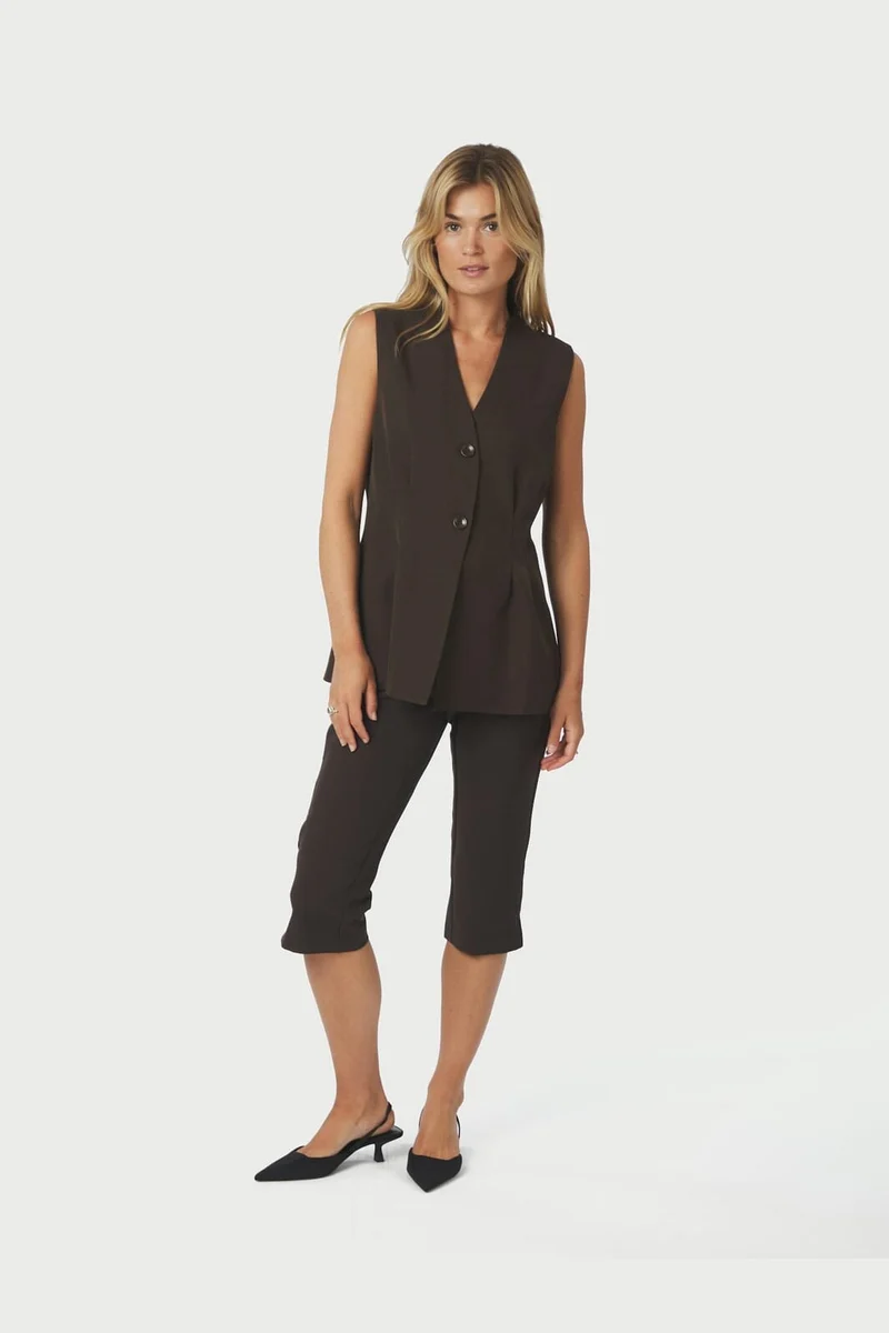 Neo Noir - Tasia Suit Capri Pants 163723 - 676 - Dark Brown